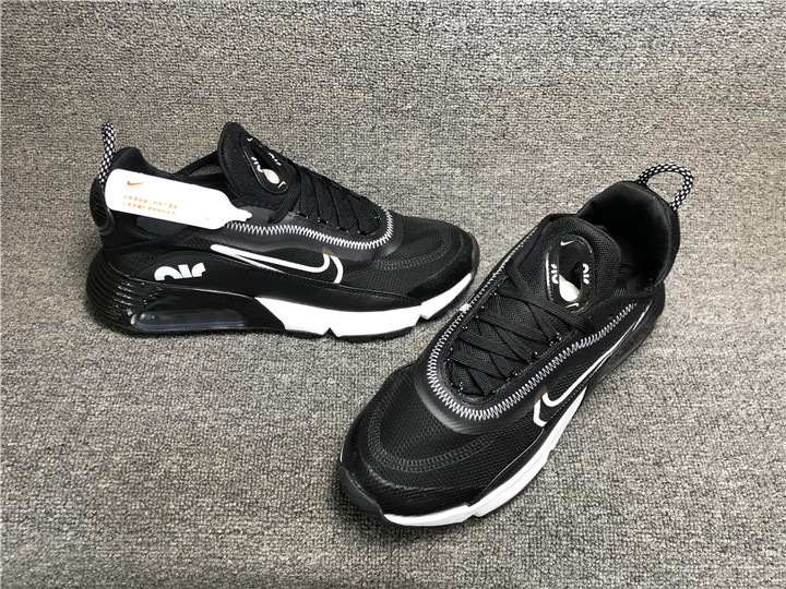 New Men Nike Air Max 2090 Black White Swoosh Running Shoes - Click Image to Close